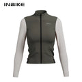 INBIKE Warm Thermal Cycling Jersey Set for Women Comfortable Fleece Road Bike Bib Pants Windproof Road MTB Clothing with Pockets