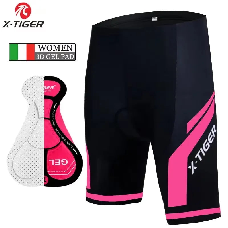X-TIGER Women Cycling Shorts 3D Gel Padded Shockproof MTB Mountian Bicycle Shorts Road Racing Bike Shorts Summer Outfit Clothes