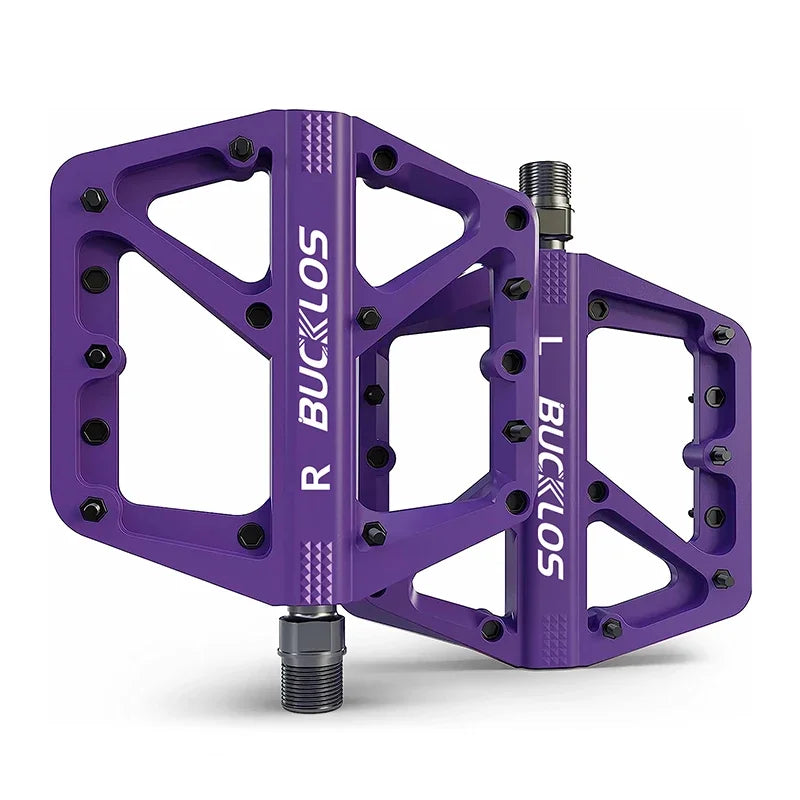 BUCKLOS Bike Pedal Ultralight Pedal Platform for Road Mountain Bike Anti-slip Nylon Sealed Bearings Flat Pedals MTB Bicycle Part