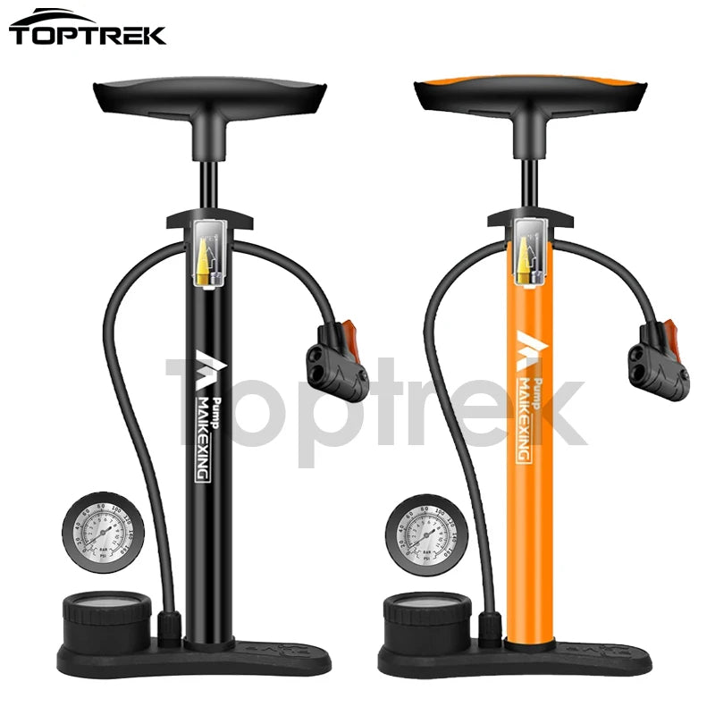 Bike Pump 160PSI Portable Gauge Airpump Inflator with 3-in-1 Nozzle Schrader Presta Valve Mountain Road Ball Bicycle Accessories
